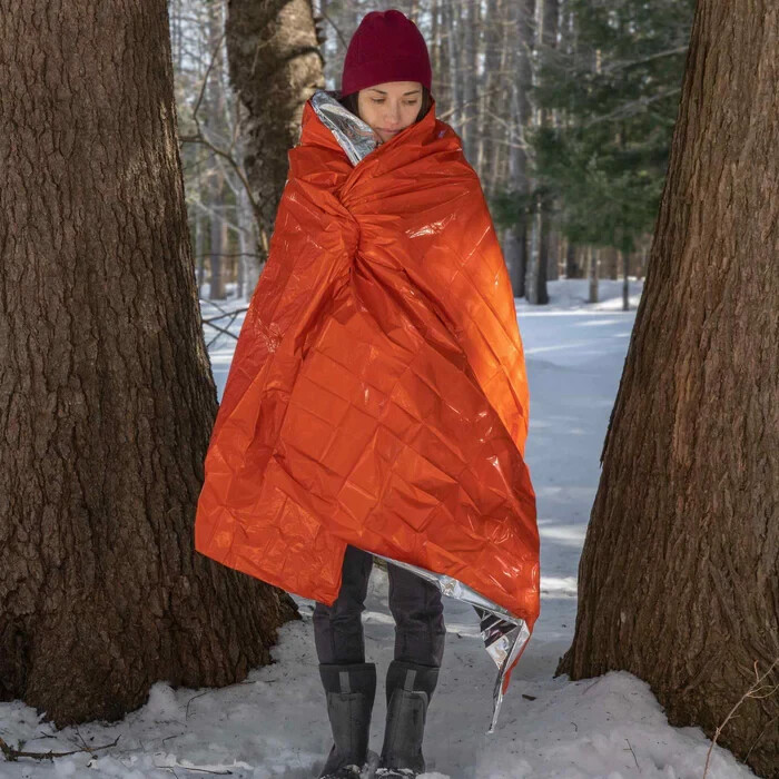 SOL Heat Sheet Survival Thermal Emergency Blanket 1 Person Quiet and Warm!