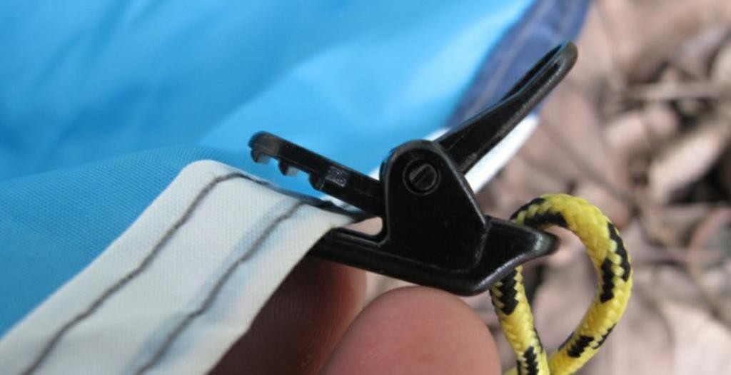 10 Pieces Tent Clamp Snap Clips + 20m Tent Guy Line Rope Cord Paracord