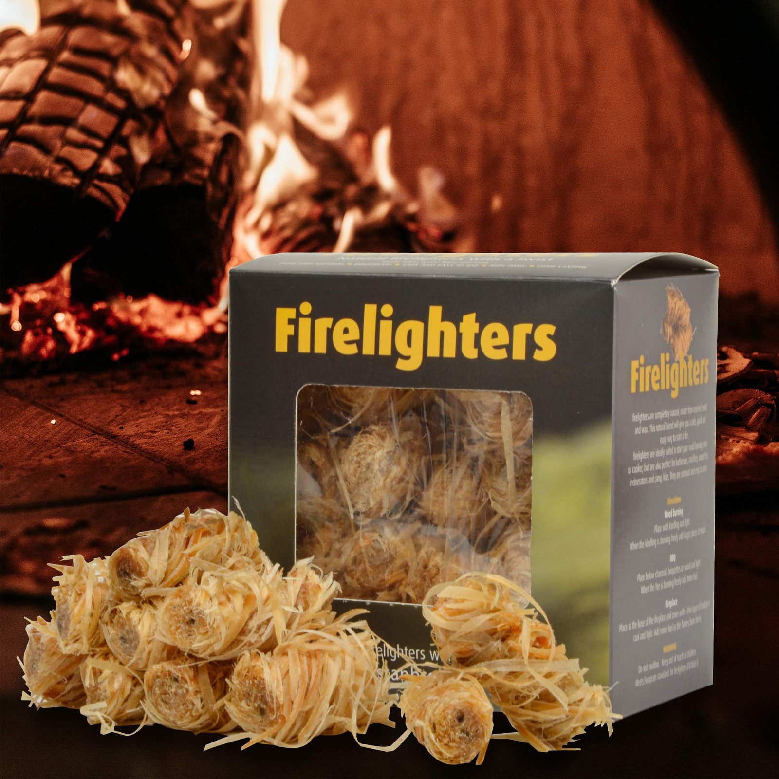 Stanbroil 32 pcs Fire Starters, Natural Charcoal Starters Super 32