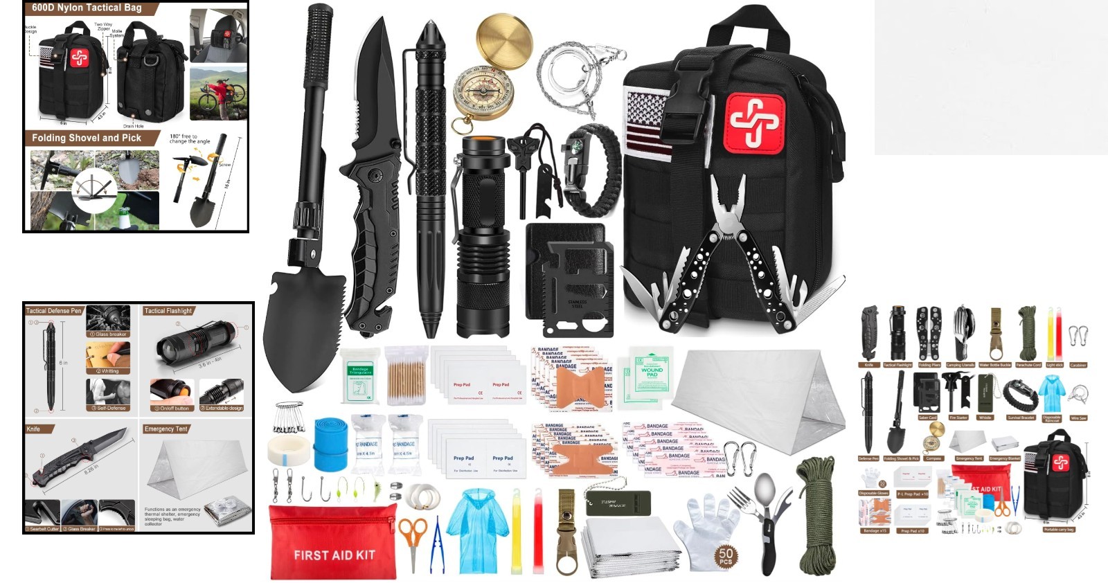 Ultimate 238-Pc Survival & First Aid Kit with Emergency Tent for Outdoor Safety