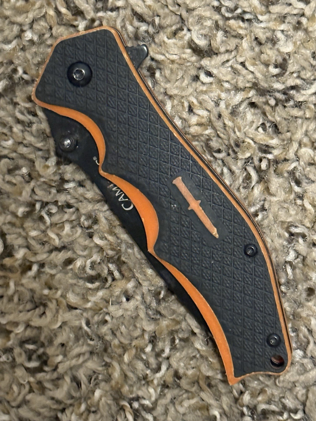 Camillus Titanium Liner Lock Folding Pocket Knife Hi Vis Black / Orange