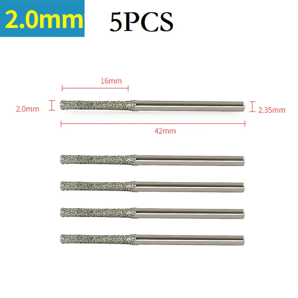5pcs/set 0.8-2.5mm Drill Bits For Jade Jewelry Fiber Glass Porcelain Tile Drilli