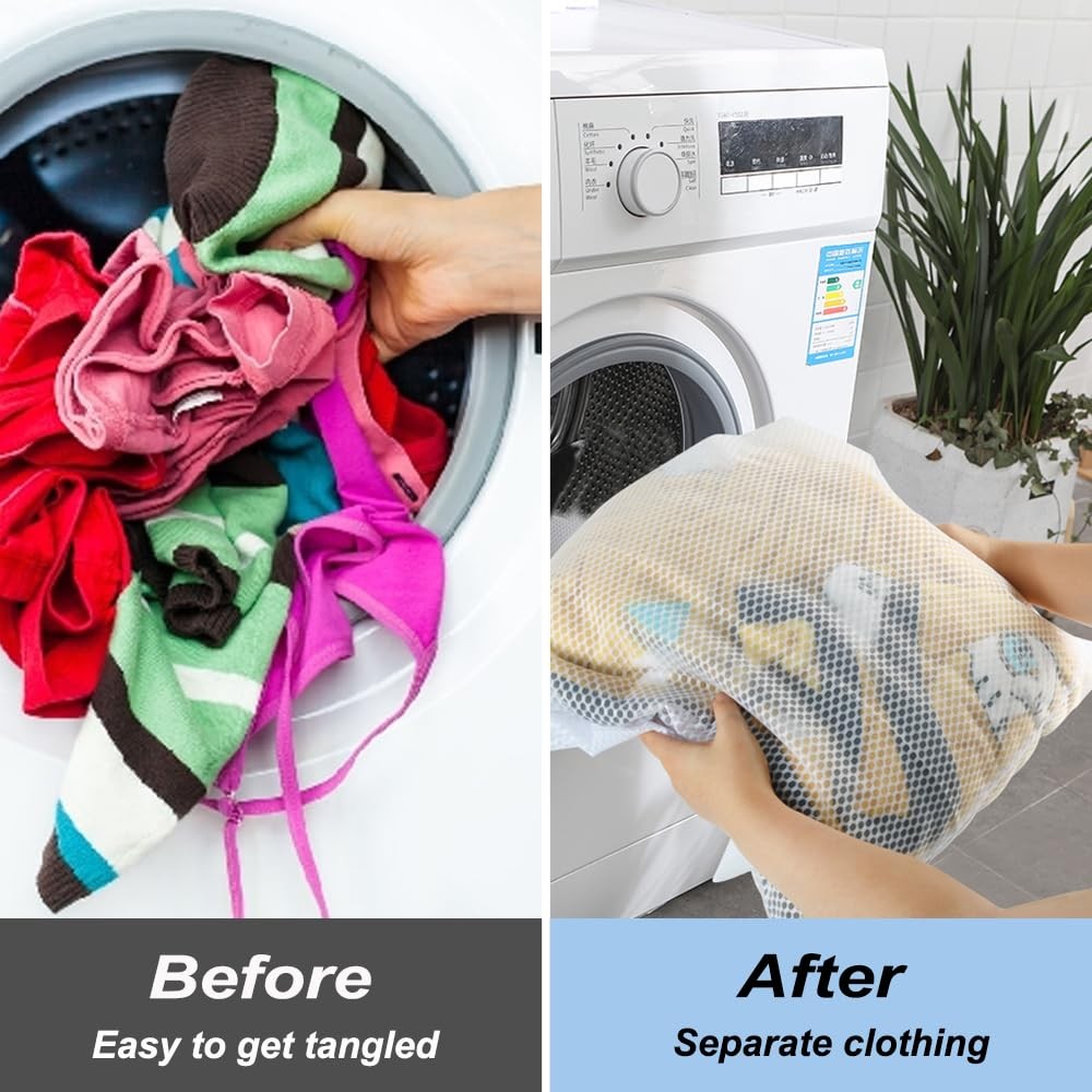 Vivifying Extra Large Mesh Laundry Bag, 2 Pack XXL 2XXL(27″ x 35″), White