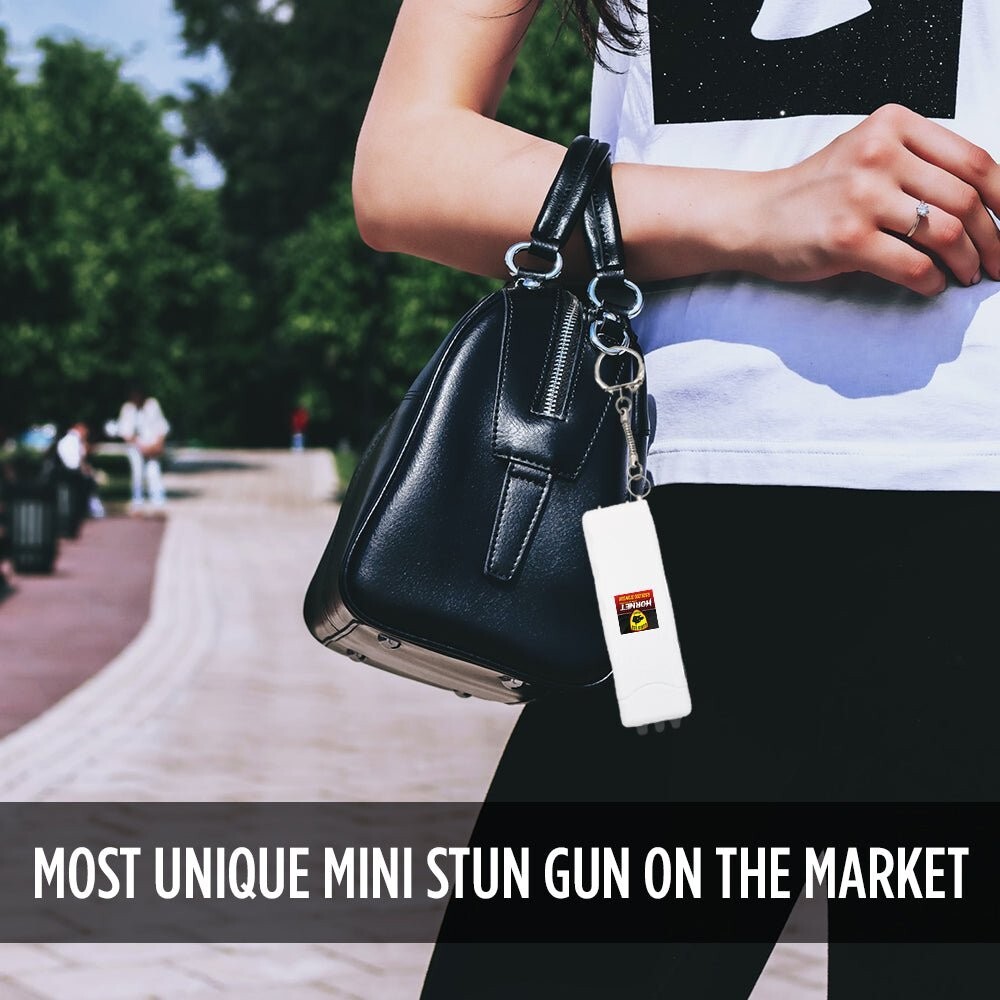 Stealth Compact Safety Device with LED Light & Keychain | Sleek Design with 110