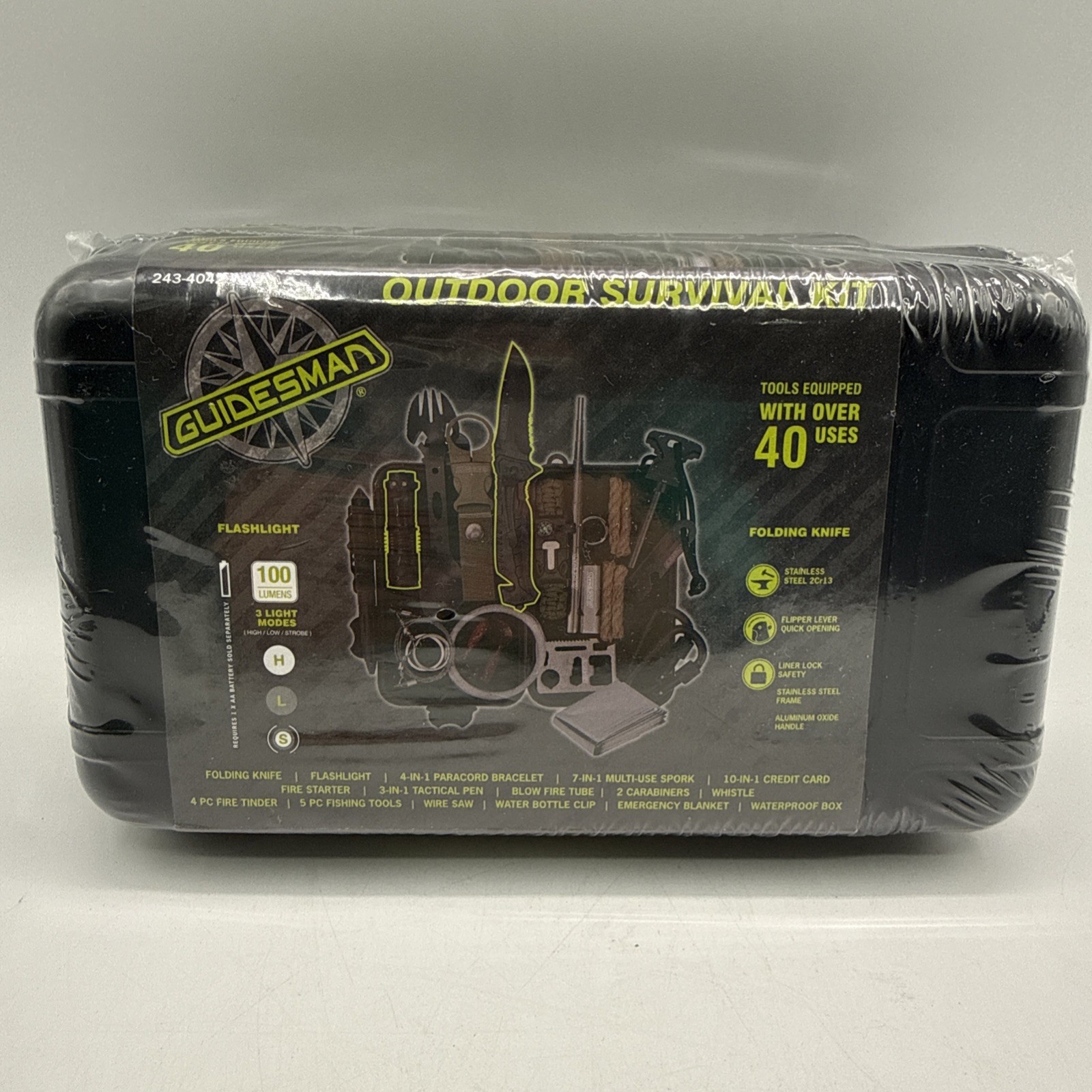 Guidesman Outdoor Survival Kit. Tools Equipped with Over 40 Features.