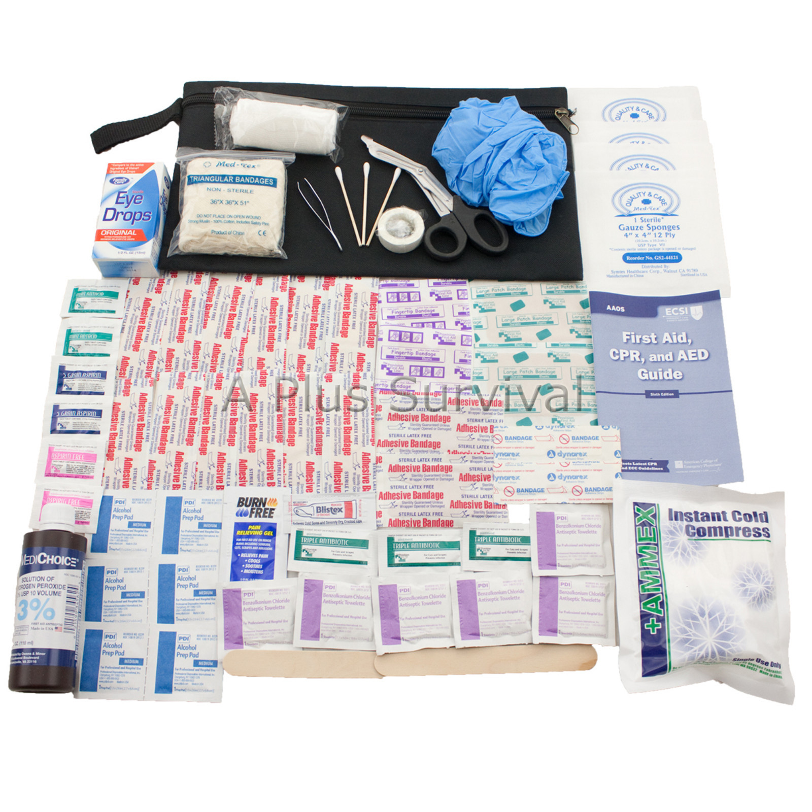 A Plus Survival First Aid Zip Kit Large Survival Camping School Bug Out Car Work