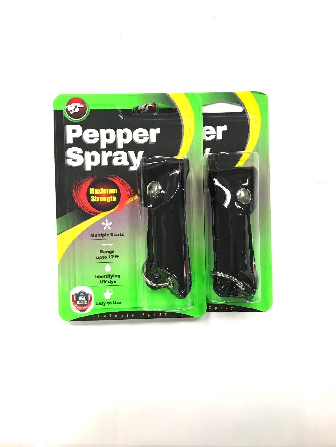 2 pcs Pepper Spray Black Color Maximum Strength Safety Self-Defense Key Chain