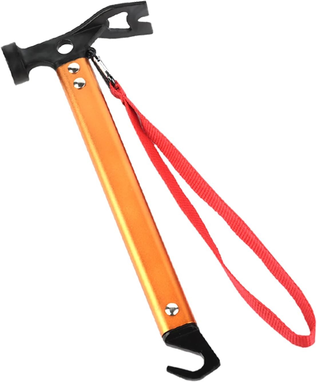 Carbon Steel Aluminum Camping Hammer, 12″ Small Lightweight Orange