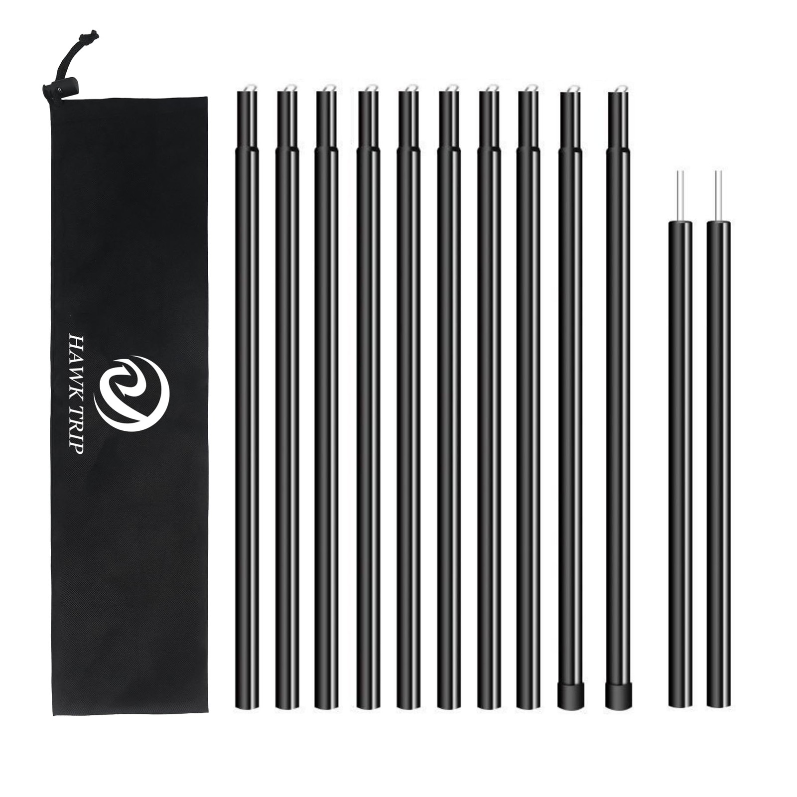 Camping Tarp Poles Tent Adjustable 80.7 inches, Dia 0.75″/Length 80.7″