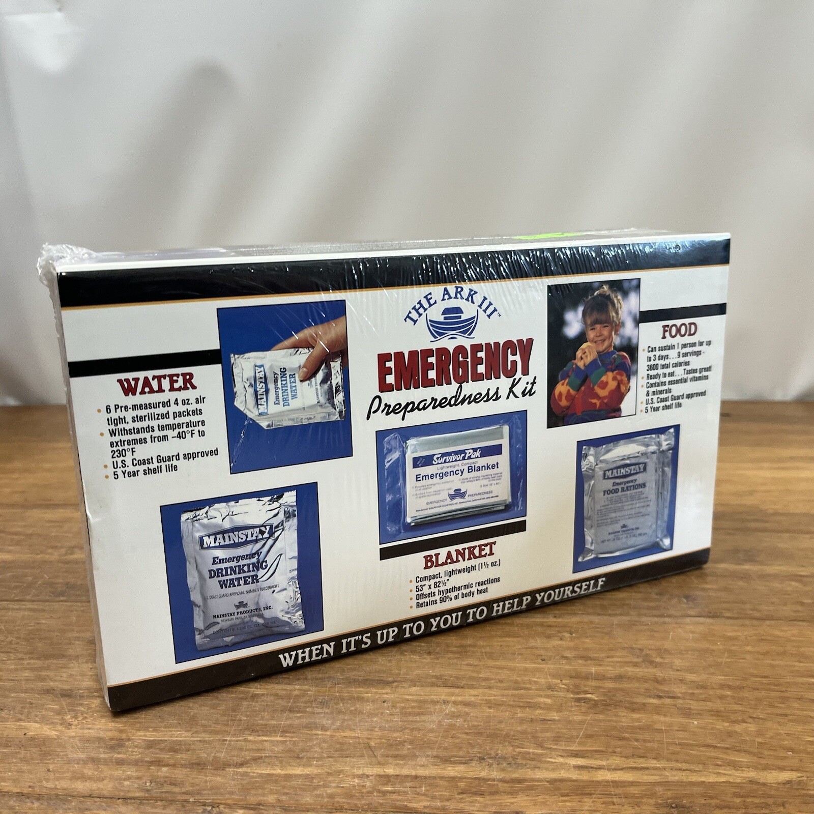 THE ARK Personal Care Survival Kit – Food Water Blanket First Aid NOS Sealed Box