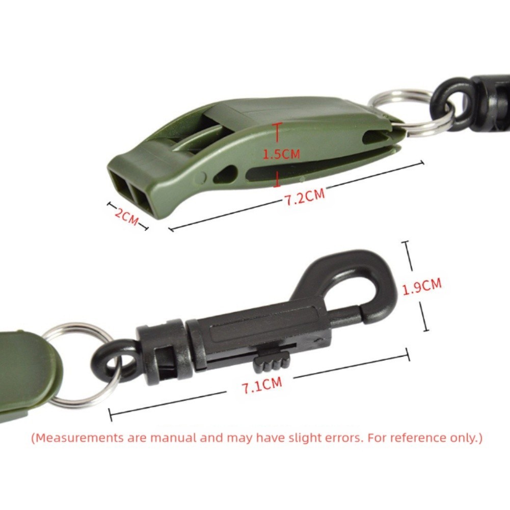 Survival whistle for hiking and camping with secure nylon lanyard hole