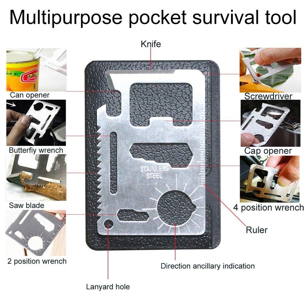 Outdoor Survival Kit 7 in 1,Mini Emergency Survival Gear Small Camping Equipm…