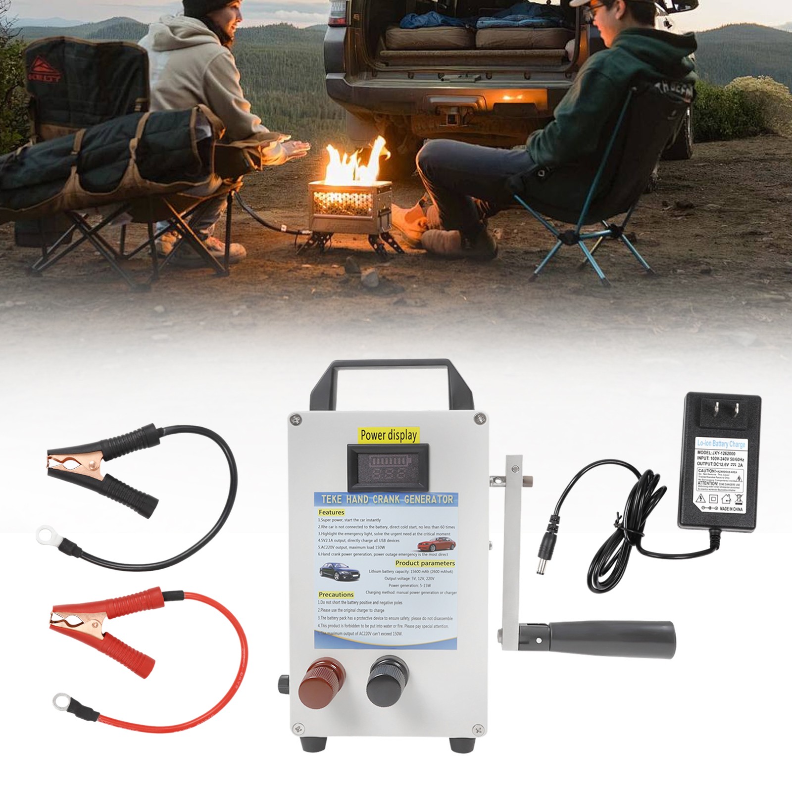 Outdoor Generator Hand Crank Emergency Power Supply Charger USB 150W TK-150W-S