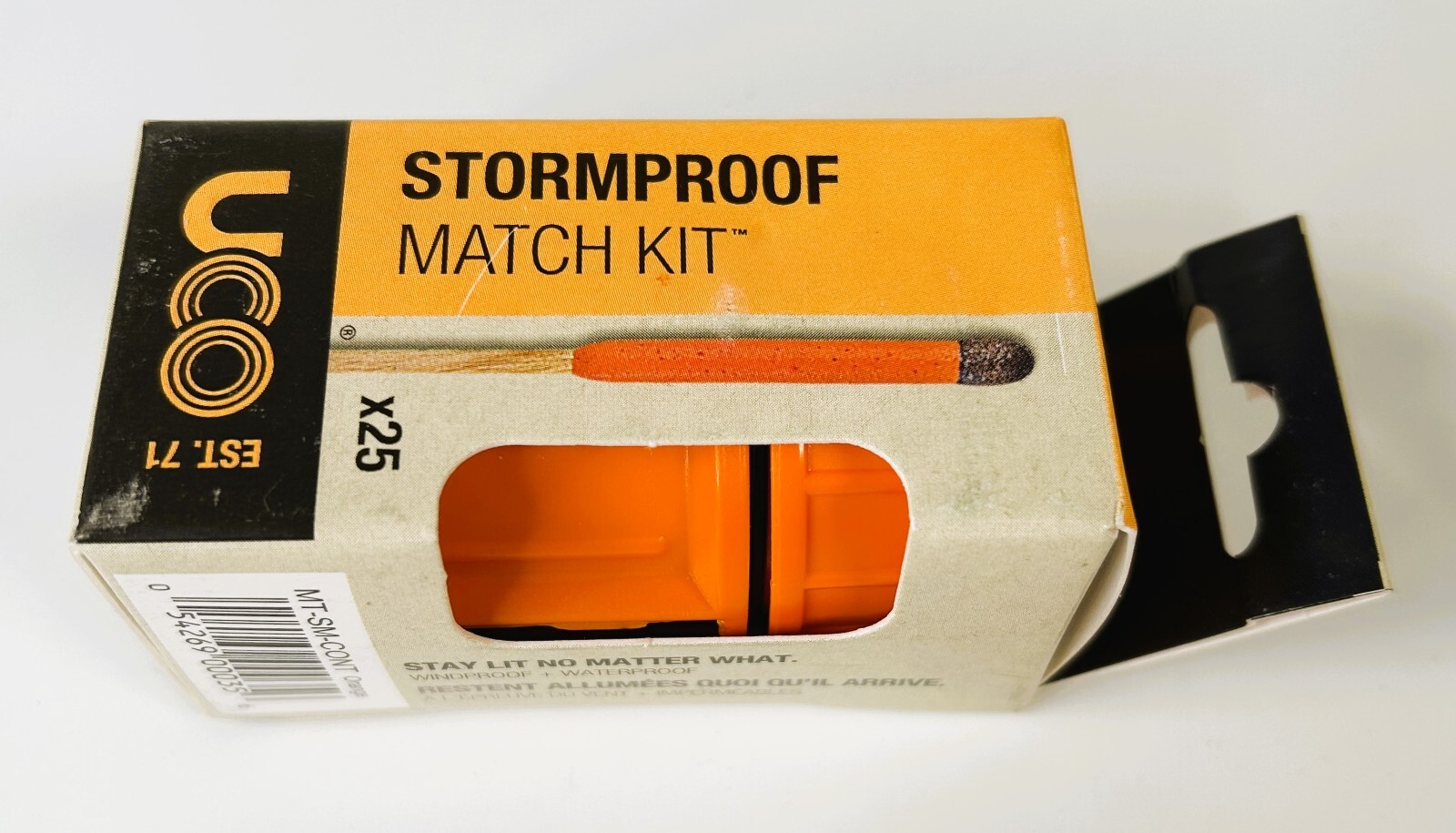 UCO Stormproof Match Kit w/ Waterproof Case 25 Stormproof Matches 3 Strikers NEW