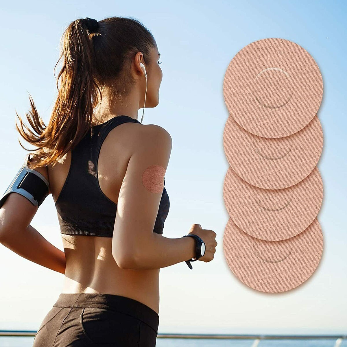 30x Adhesive Patches Waterproof Sensor Covers Flesh Flexib For Freestyle Libre