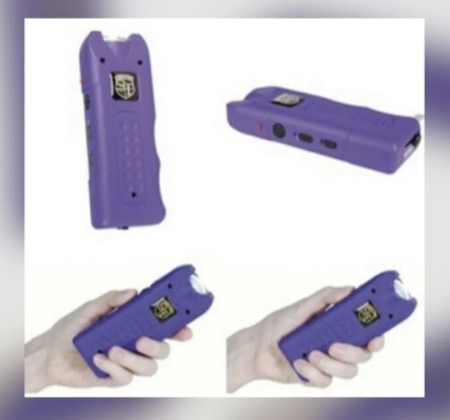 3-in-1 Strong Pain-Inducing Stun Gun, Alarm, Flashlight – PURPLE Self Defense