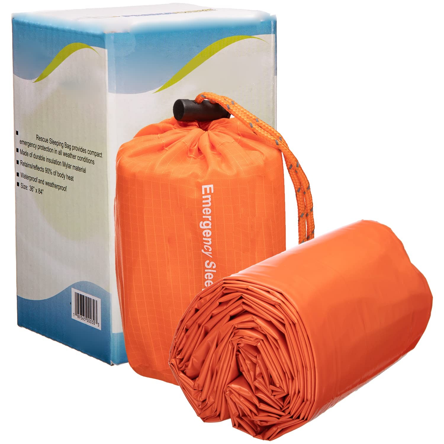 NovaMedic Emergency Sleeping Bag 5 Pack – 84″x36″ Thermal 84 inch x36, Orange