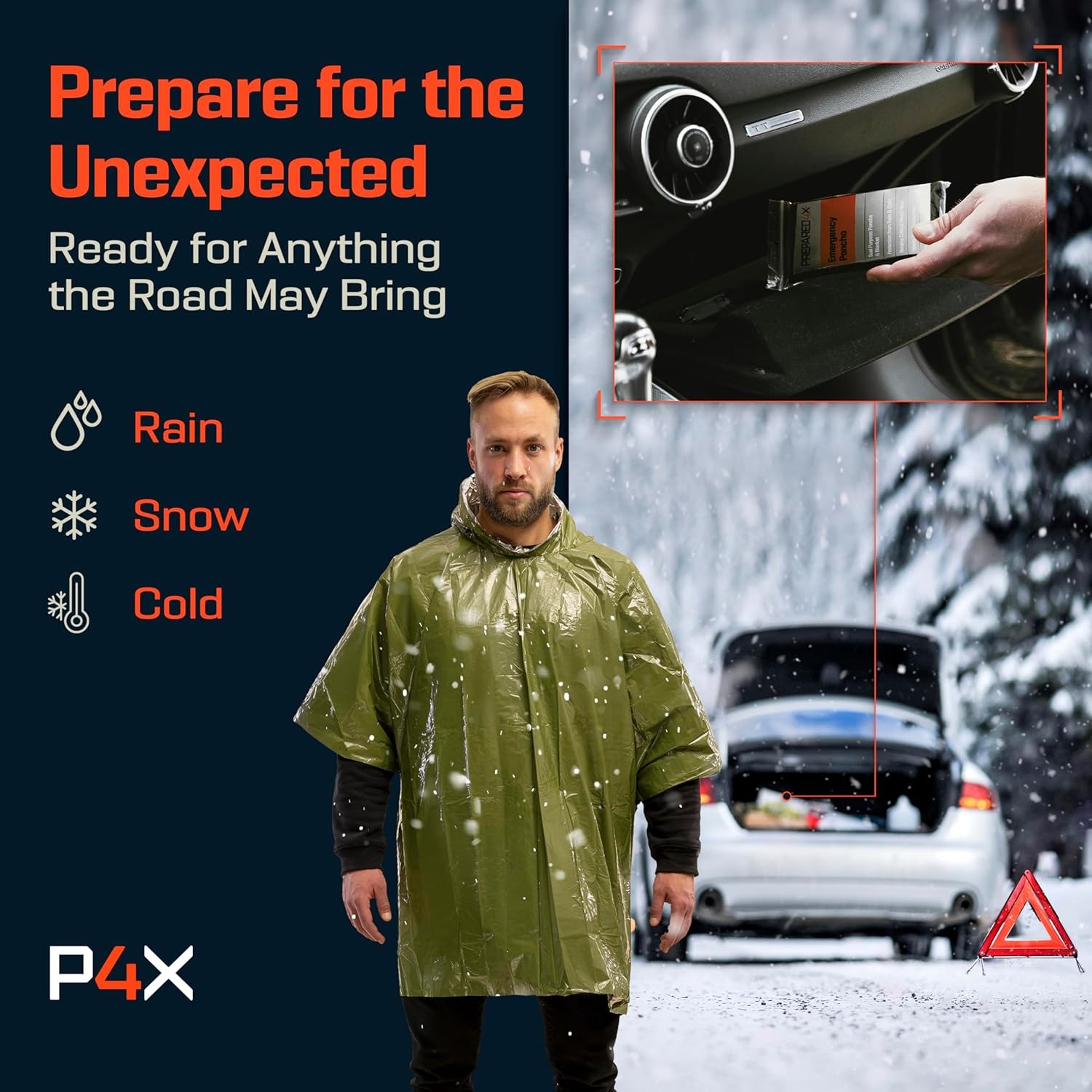 PREPARED4X Emergency Mylar Blanket Waterproof Wind-Resistant Outdoor Camping