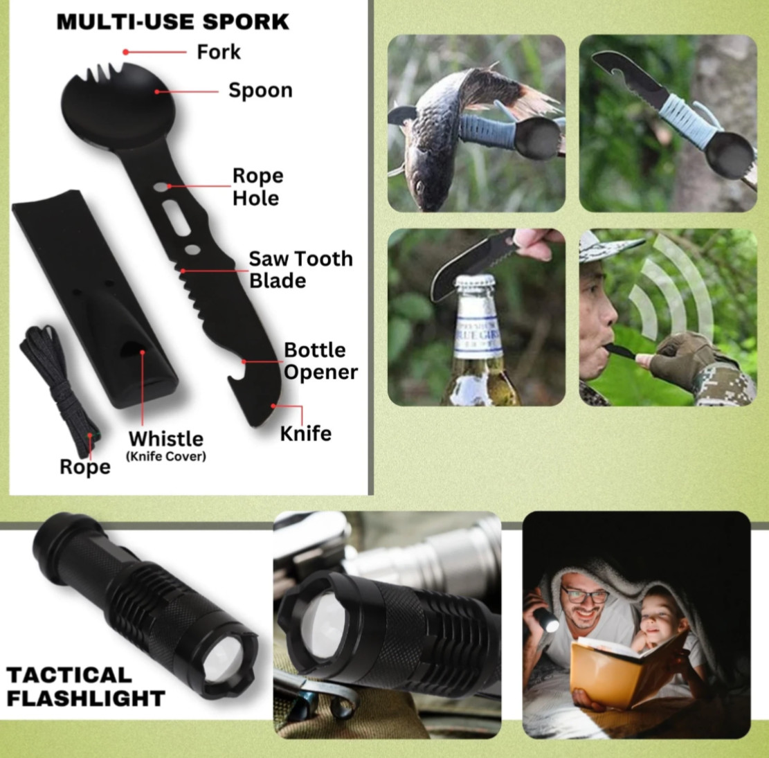 Survival Kit 28 in 1, Teakwood Survival Gear, Survival Gear Tool Emergency Gift