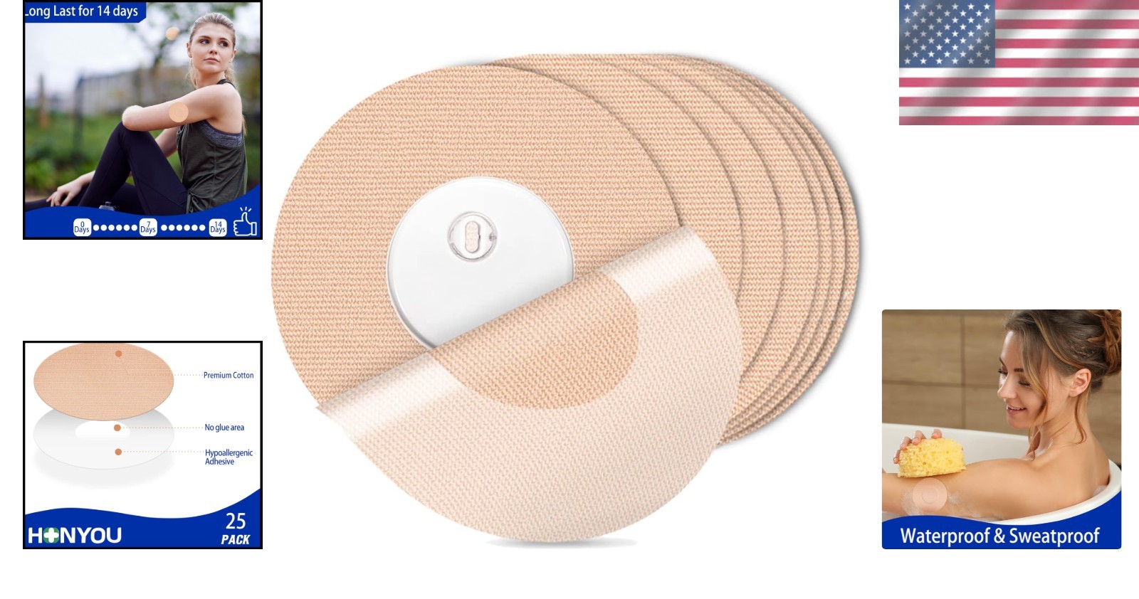 Flexible Libre 3 Sensor Covers – 25 Count Waterproof Patches for Active Users