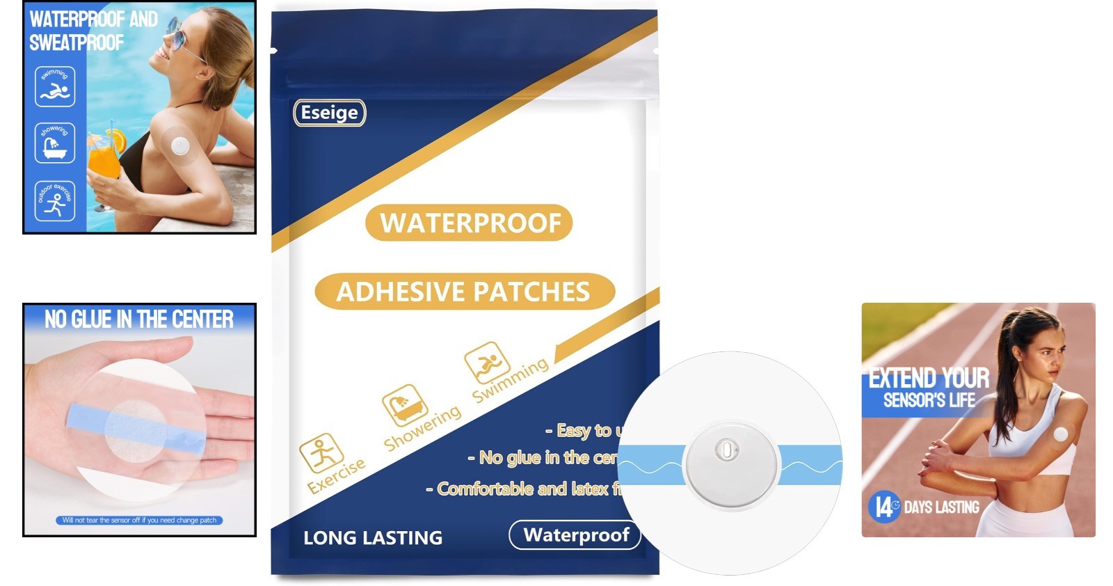 60 Count Libre 3 Sensor Protection Patches – Waterproof, Sterile & Easy To Use