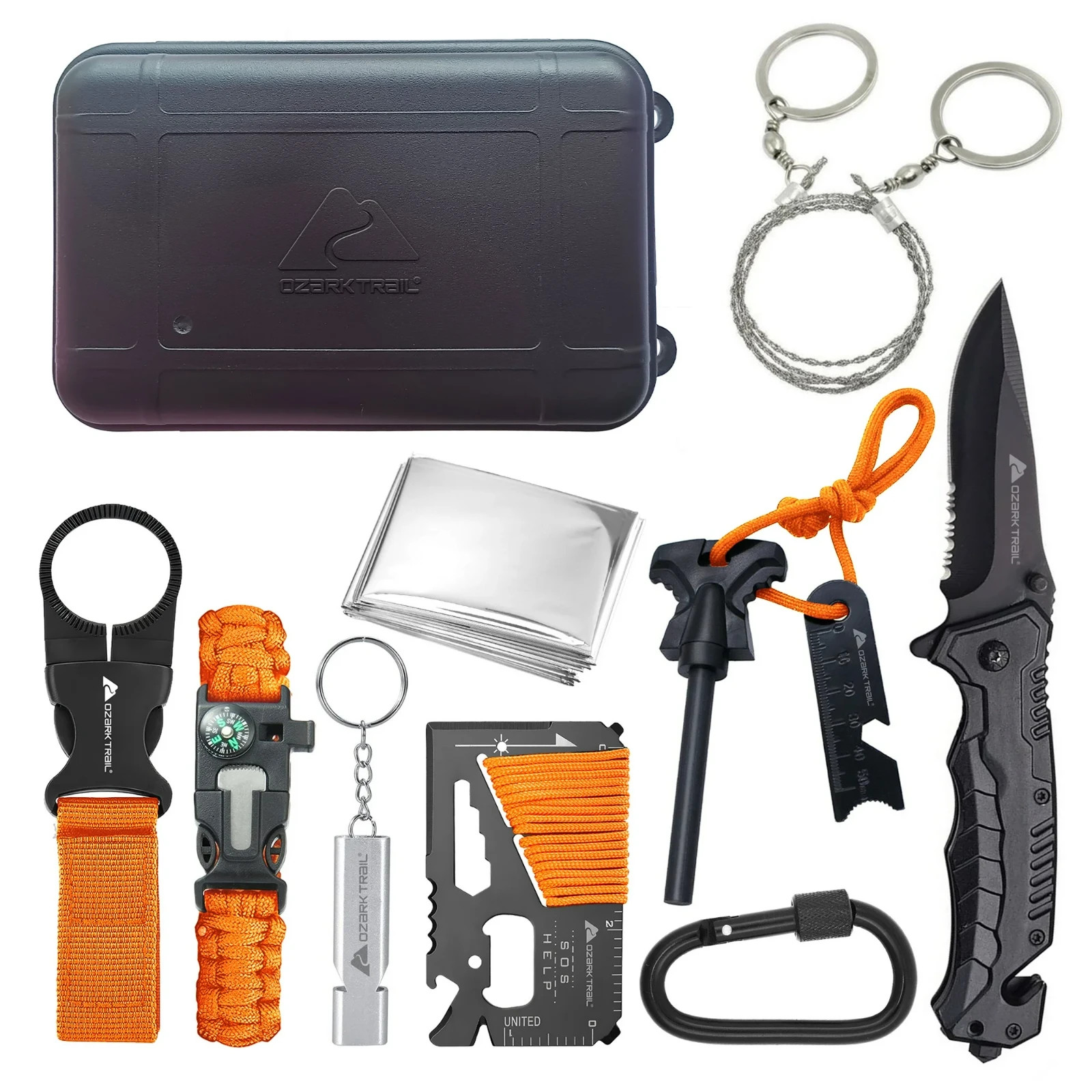 SURVIVAL KIT Knife Ozark Trail 10 Pcs CAMPING Outdoor Survival Set + NEW /BOX
