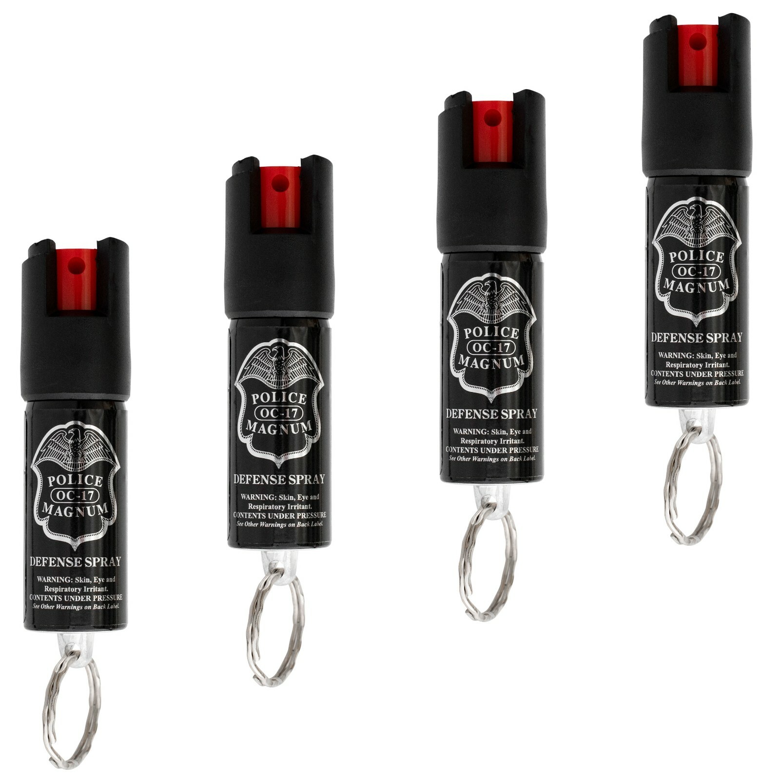 4 Police Magnum pepper spray .50oz keyring keychain defense security protection