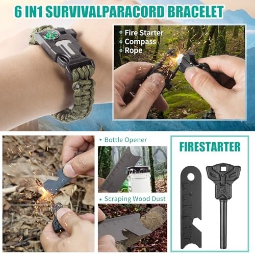 20-in-1 Survival Kit – Emergency Outdoor Gear, Compact Multi-Tool Set, Camping E