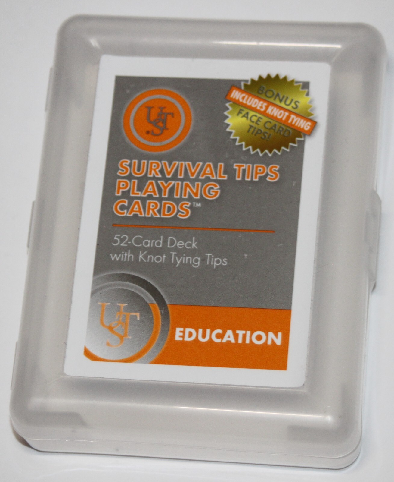 UST Ultimate Survival Tips Water-Resistant Plastic Playing Cards with Knot Tips