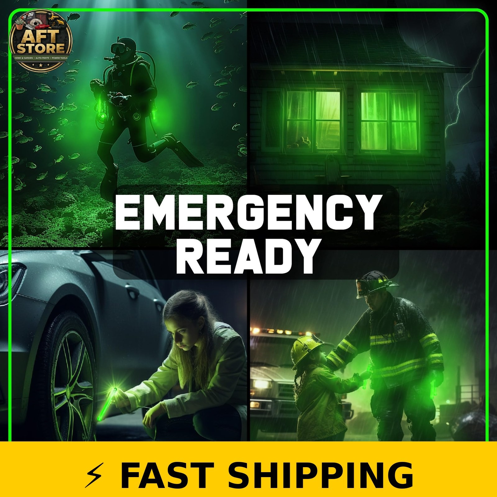 PartySticks Green Glow Sticks – 25 Pack Emergency Light Sticks