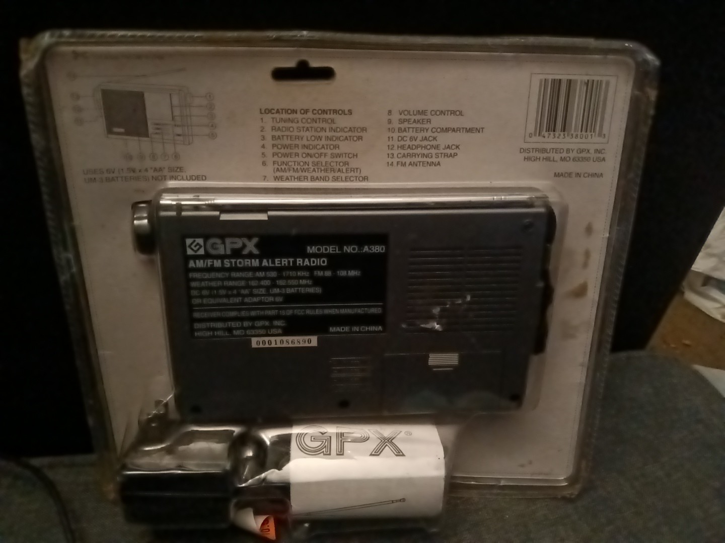 GPX AM/FM Storm Alert Radio Model A380S New Sealed