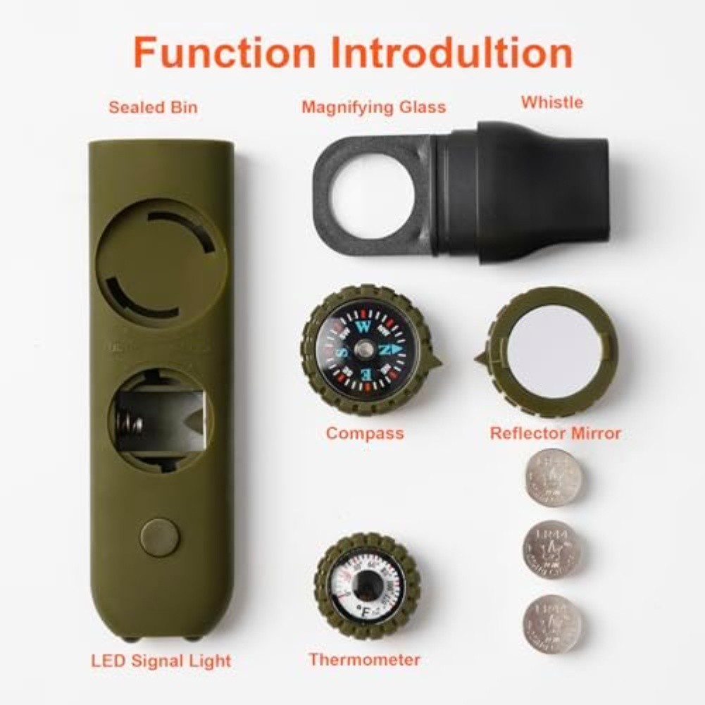 Camping Navigation Tool Built-in Whistle LED Navigation Light Neck Lanyard