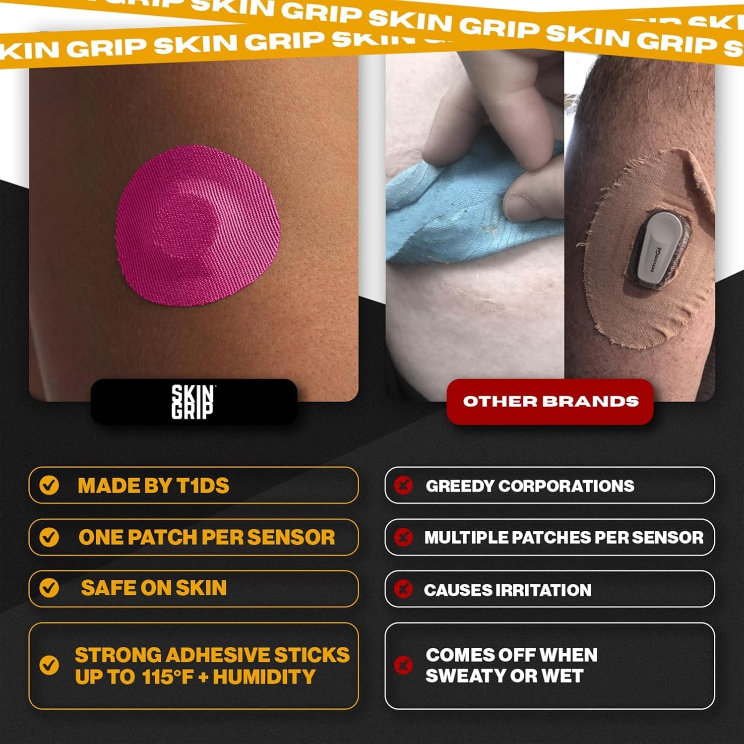 Pink Adhesive Patches For Freestyle Libre 3 Waterproof And Skin Friendly