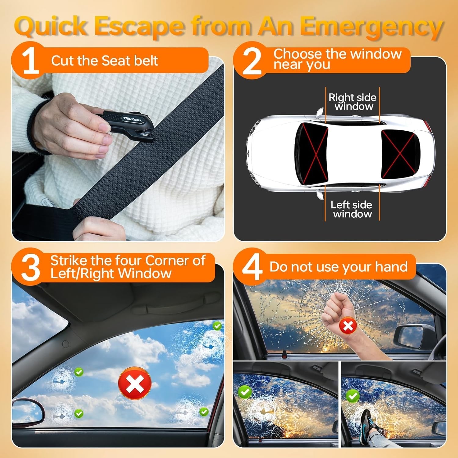 High-Grade Mini Window Breaker & Seatbelt Cutter for Vehicle Safety Emergencies