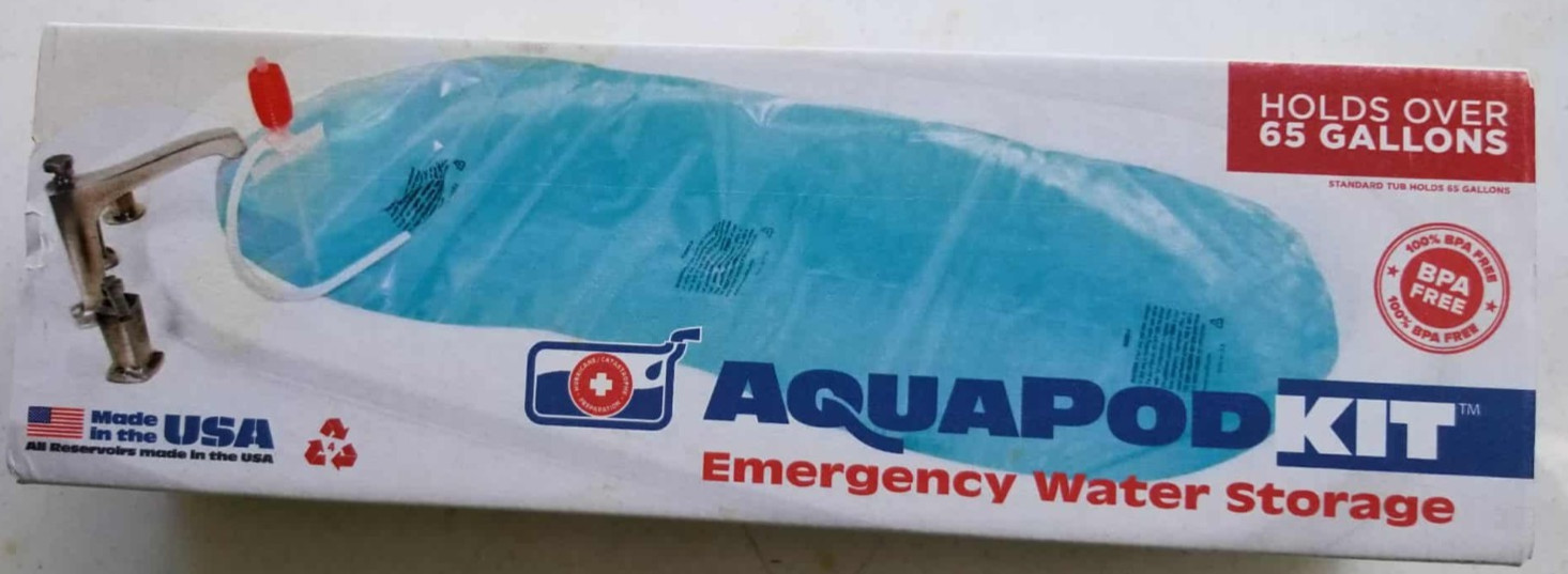 AquaPod Kit 65 gal Emergency Water Storage Drinking Water Container Home Bathtub
