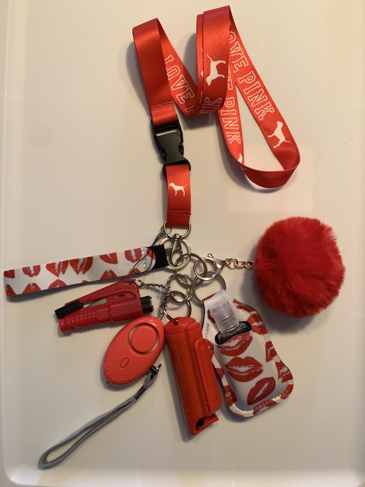 Self Defense Keychain Lightweight, Fashionable, Red Kisses