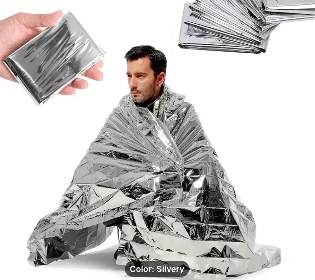 Emergency Blanket 83×51” 130 x 210 cm Rescue Thermal Mylar New in Plastic Case