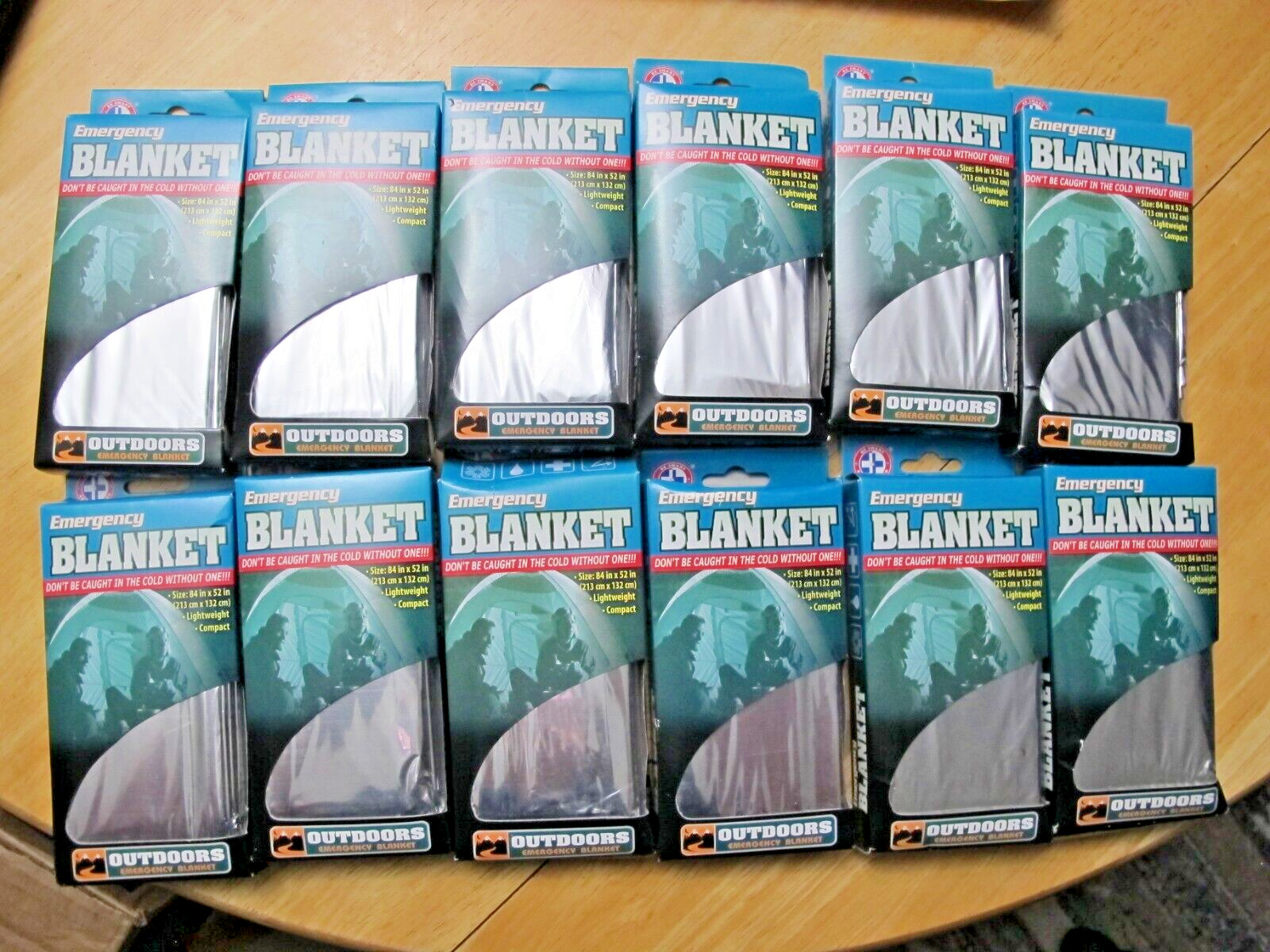 12 PACK 82 x 54 Emergency Mylar Blanket Camping Hiking Reflective FREE SHIPPING