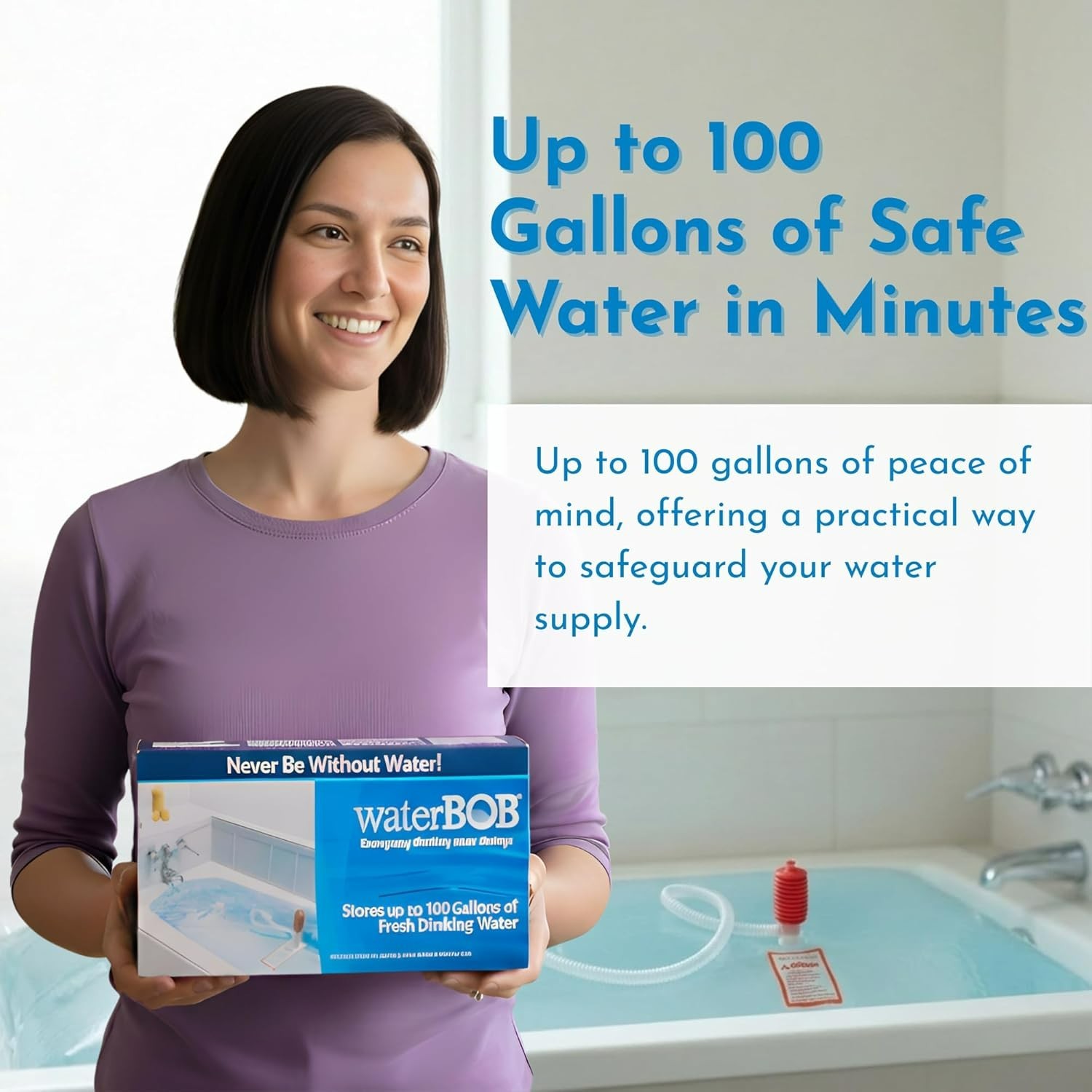 Bathtub Emergency Water Storage Bladder Up To 100 Gallon Capacity – Food Grade