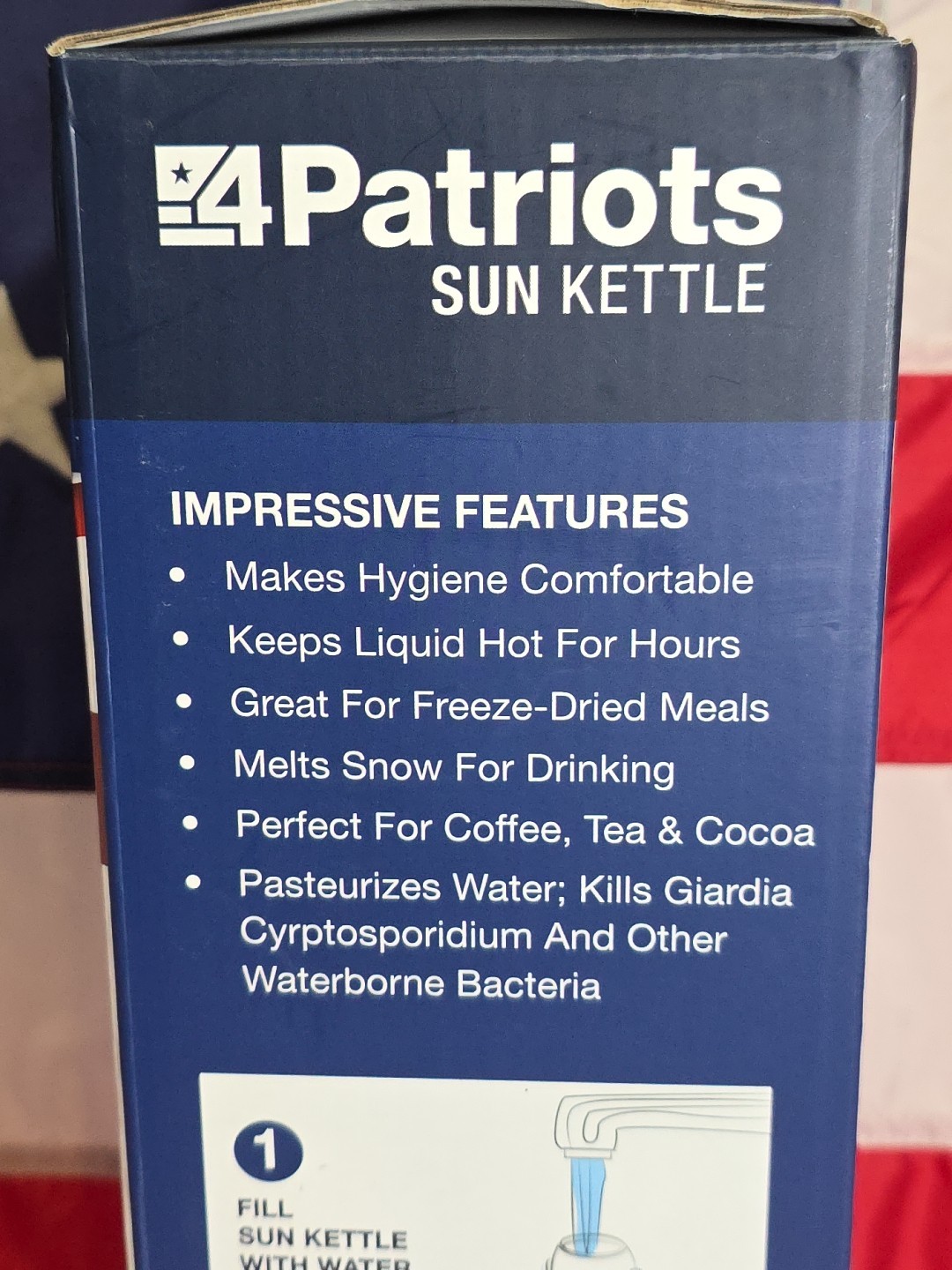 NEW 4Patriots Sun Kettle 500ml 16.9 fl oz Portable Solar Water Heater