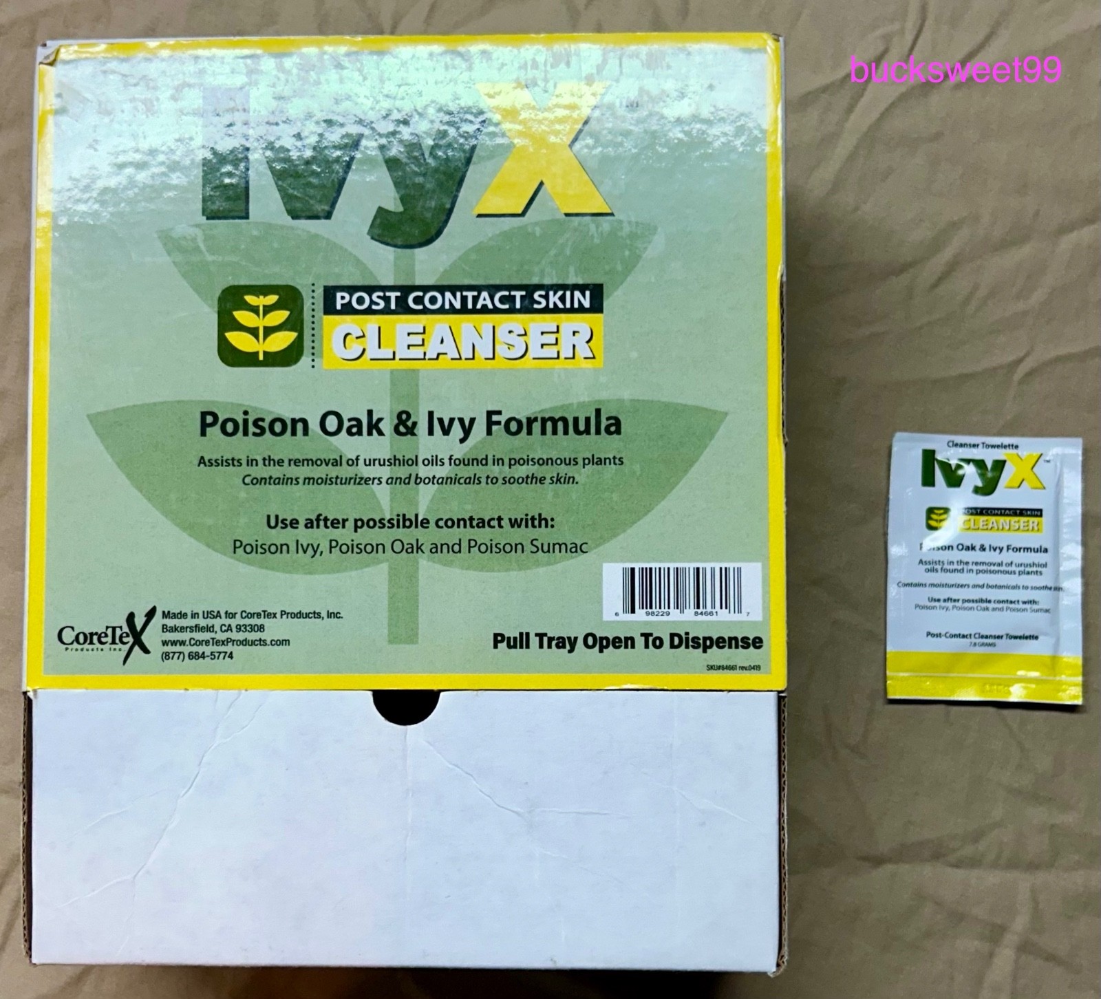 IvyX Post Contact Poison Ivy & Oak Skin Cleanser Wipes – 50 Count