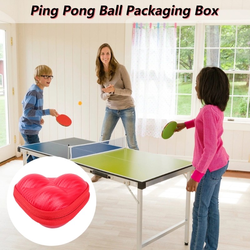 PU Leather 3 Pingpong Storage Box Table Tennis Storage Case Waterproofs Hard Box