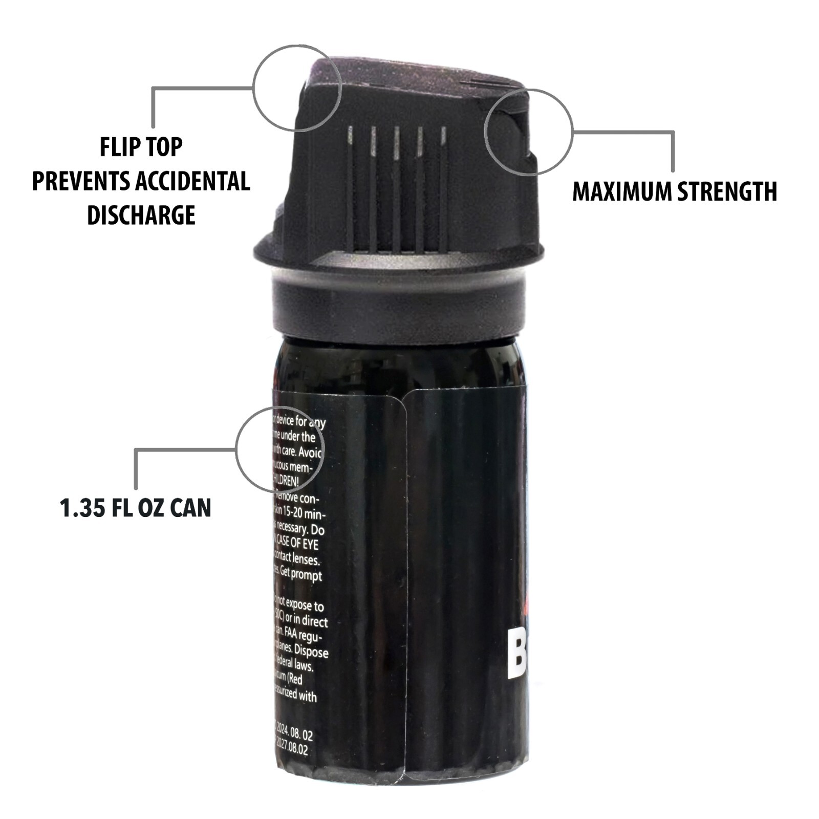 Pepper Spray 1.35oz Max Strength Self Defense Security Protection – Burn 2 Pack