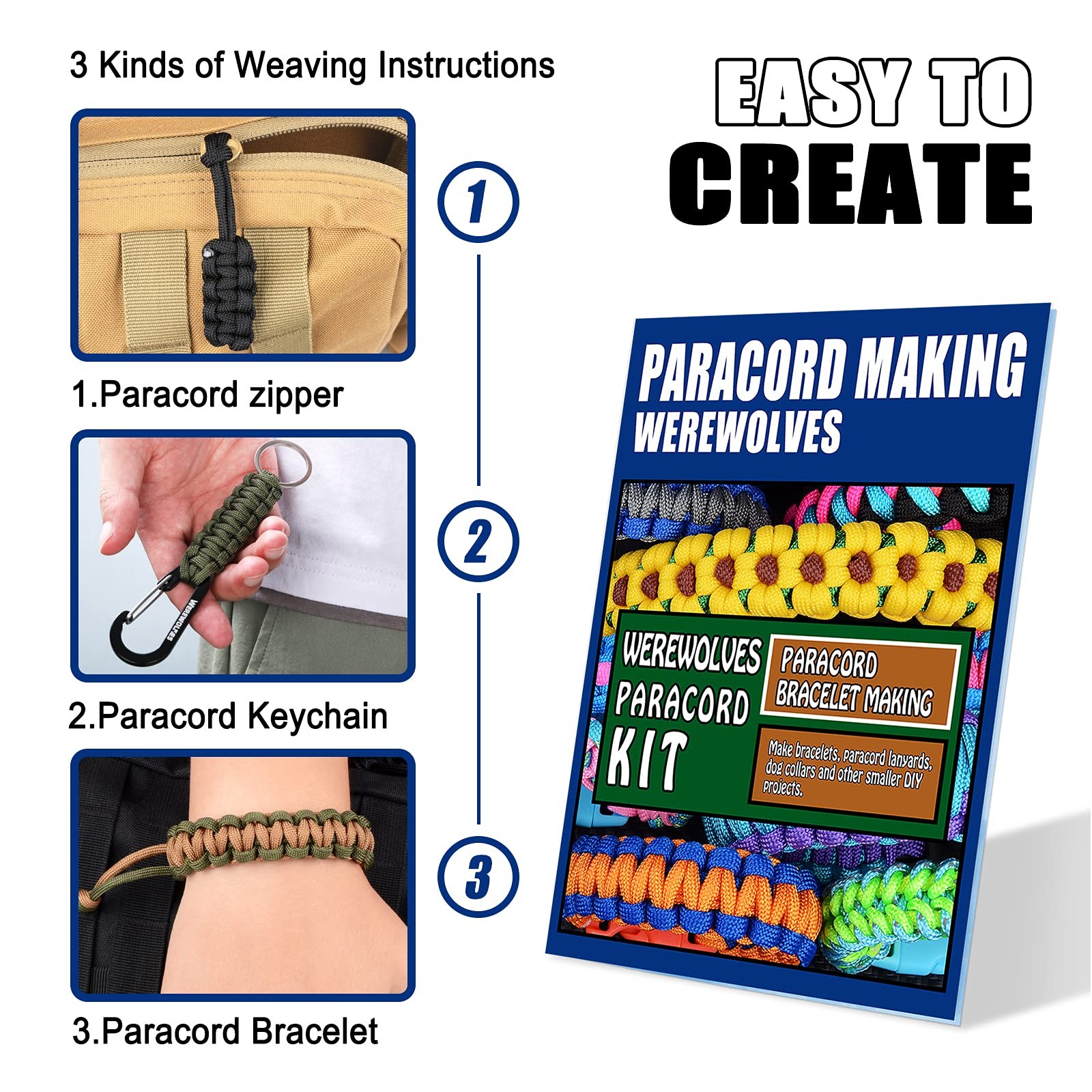 WEREWOLVES 16 Colors Paracord Cord, 550 Bracelet 16 Colors-Forest
