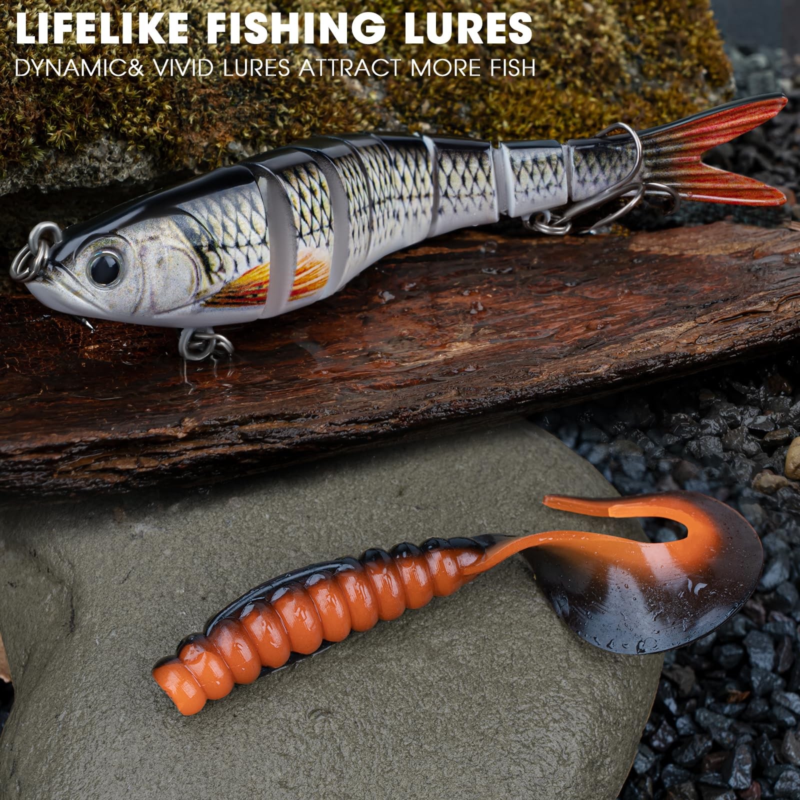 THKFISH Fishing Lures Kit, Bass Gear Kit for 299pcs Tackle Box