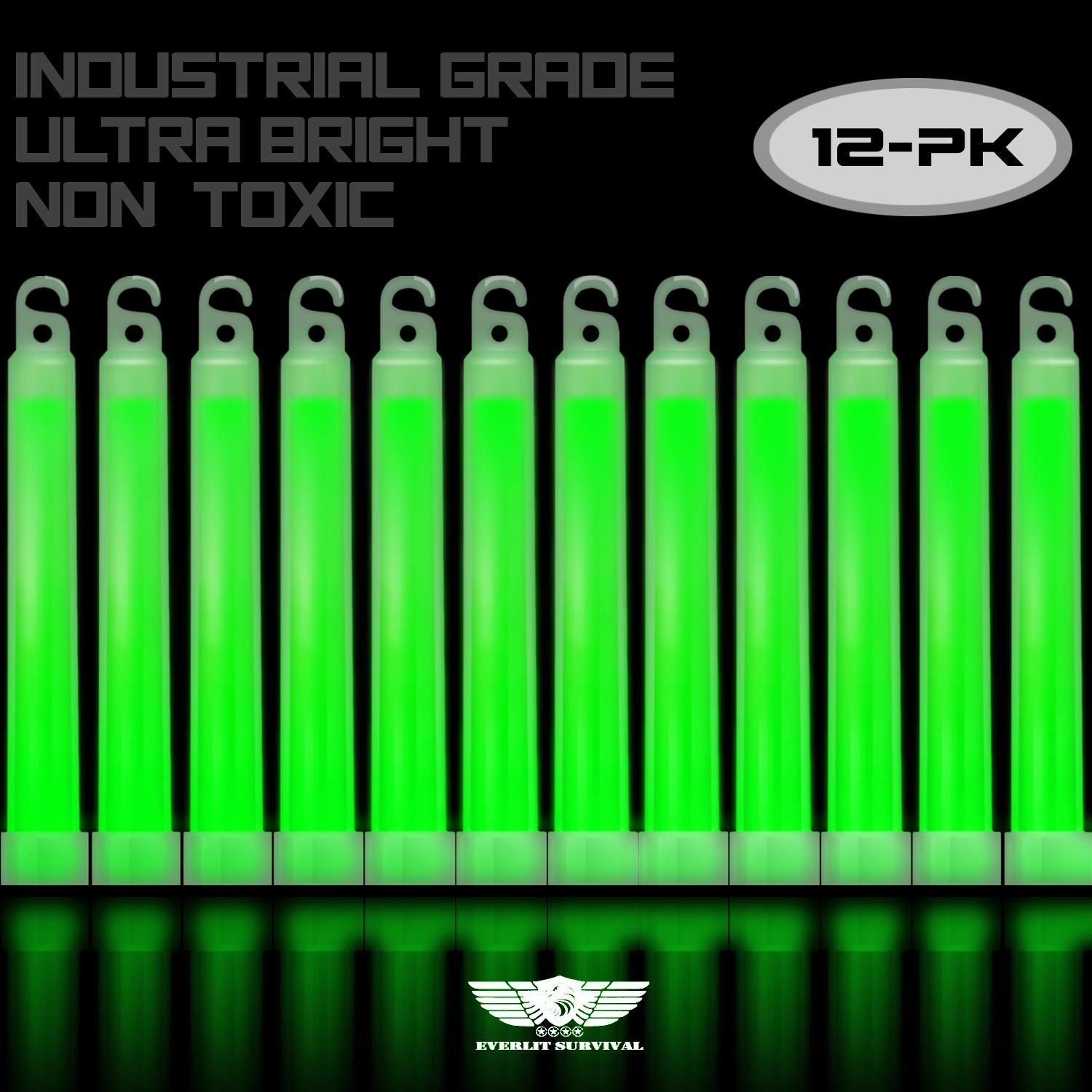 Emergency Glow Sticks 12PCS 6in 12Hr Light Camping Survival Safety Green Set New
