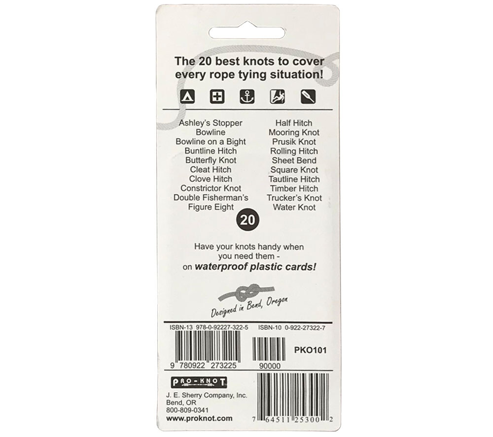 Pro-Knot Outdoor Knot Cards Waterproof Wallet Size Knot Tying Guide