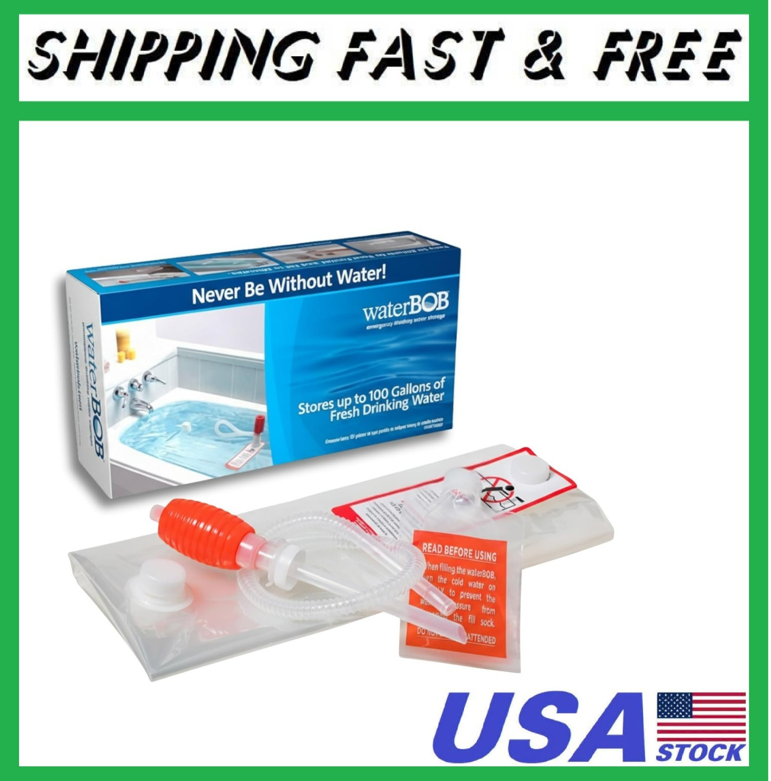 Bathtub Emergency Water Storage Bladder Up To 100 Gallon Capacity – Food Grade