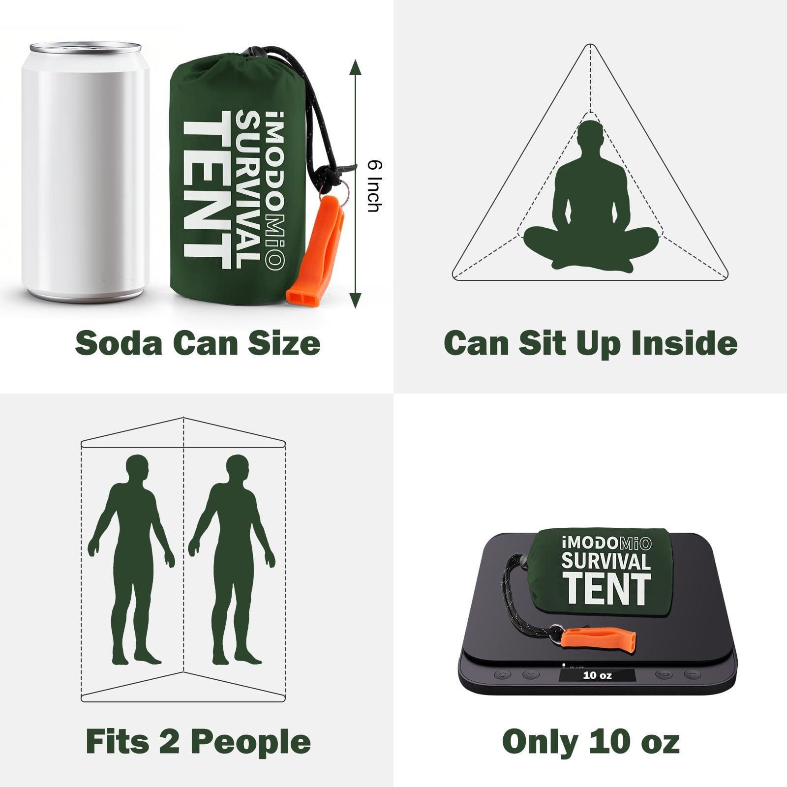 Life Emergency Tent Survival Shelter – 2 Person Mylar Waterproof Tube Tent wi…