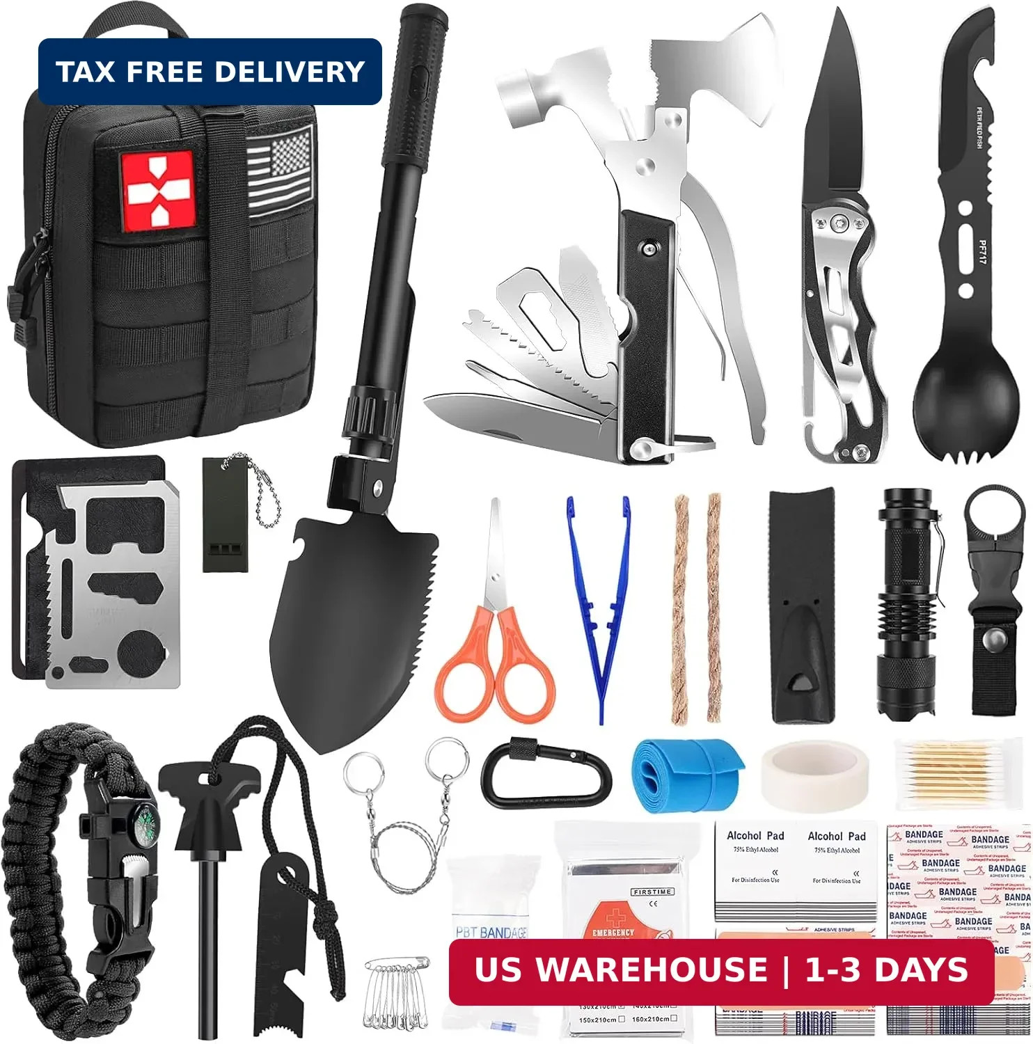 Gifts for Men Fathers Day Dad, Survival Kit, 150 PCS Survival Gear and Supplies